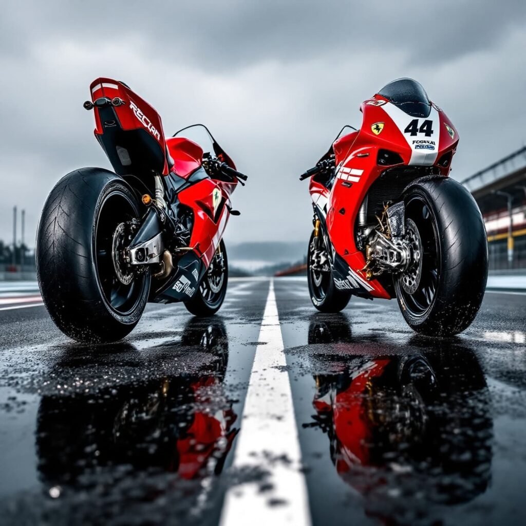 Slick vs. Rain Tire Course for Motorcycles