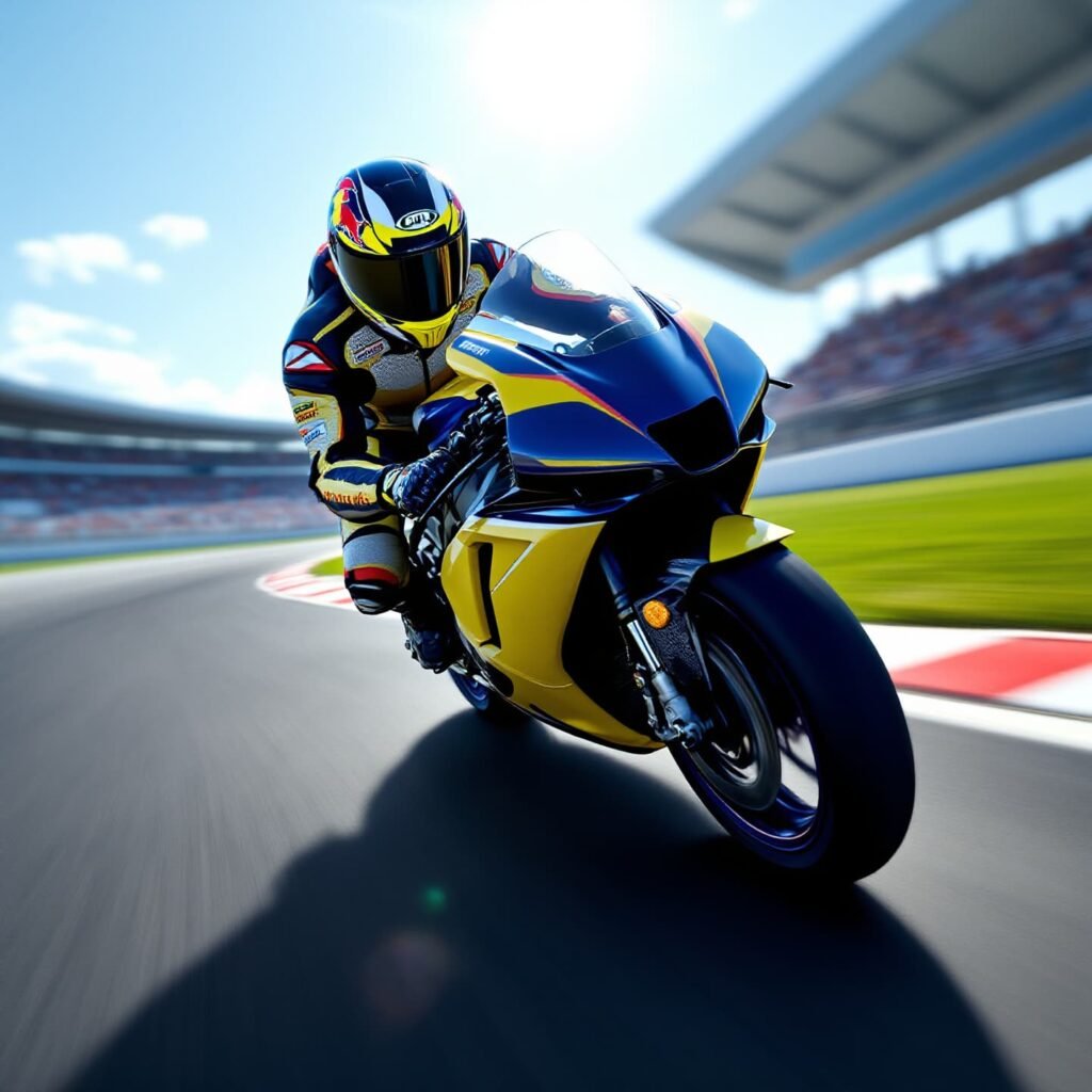 Basic motorcycle driving course on a circuit